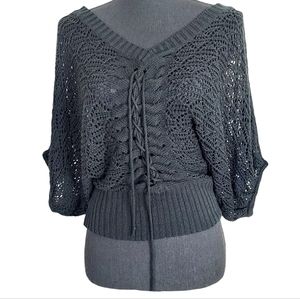 twentyone Whimsygoth Witchy Tie Front Crop Top One Size